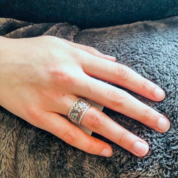 925 Sterling Silver CZ Eternity Band Ring Size 7, Gift, Pave Sparkle - Picture 2 of 5